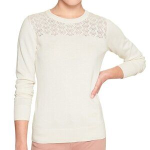 Banana Republic pointelle cotton crewneck sweater, size XL
